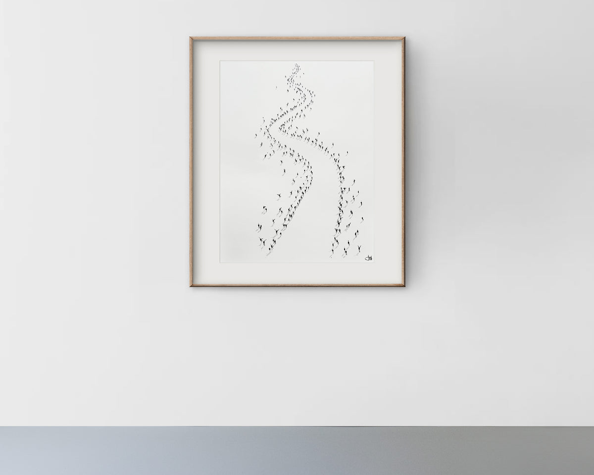 Hand-finished print 'CAMINO' 25.6 x 19.7 in. 